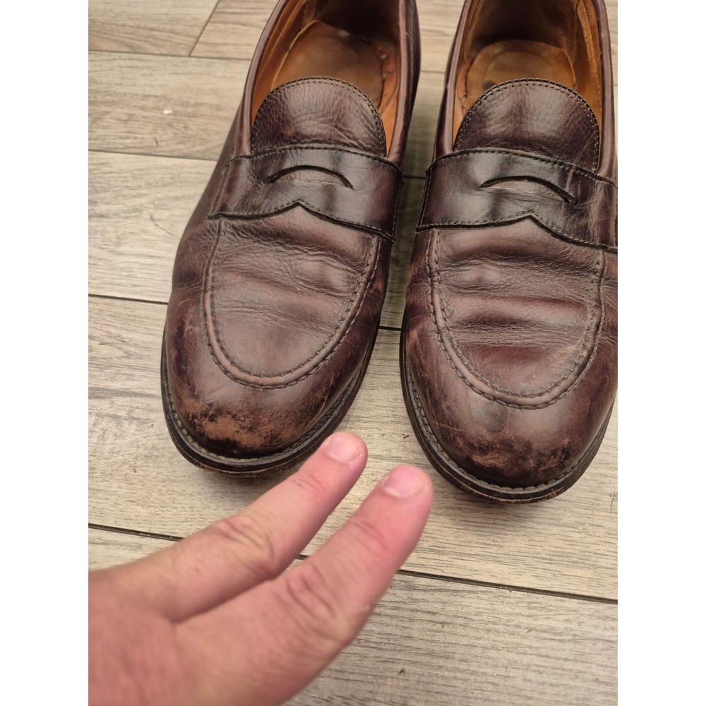 Alden New England Mens Brown Leather Penny Loafers Dress Shoes 9694 Sz 11.5 B/D - Picture 5 of 16